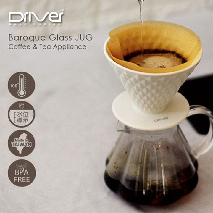 Driver Coffee & Tea Sets DRIVER Baroque Glass Pot 600ml DRIVER Baroque Glass Pot 600ml