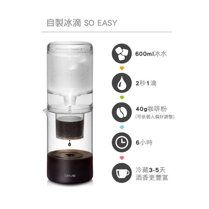 Driver Drip Coffee Makers DRIVER Cold Drip Coffee Maker 600ml Transparent DRIVER Cold Drip Coffee Maker 600ml Transparent