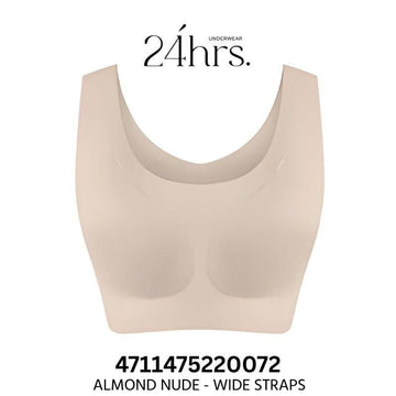 24HRS Bras Almond Nude - Wide 24HRS Classic Series Bra Thin & Wide Straps Seamless FREE Size Bra 24HRS Classic Series Bra Thin & Wide Straps Seamless FREE Size Bra