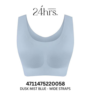 24HRS Bras DuskMistBlue - Wide 24HRS Classic Series Bra Thin & Wide Straps Seamless FREE Size Bra 24HRS Classic Series Bra Thin & Wide Straps Seamless FREE Size Bra