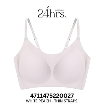24HRS Bras White Peach - Thin 24HRS Classic Series Bra Thin & Wide Straps Seamless FREE Size Bra 24HRS Classic Series Bra Thin & Wide Straps Seamless FREE Size Bra