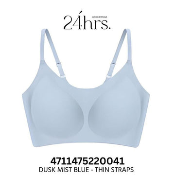 24HRS Bras DuskMistBlue - Thin 24HRS Classic Series Bra Thin & Wide Straps Seamless FREE Size Bra 24HRS Classic Series Bra Thin & Wide Straps Seamless FREE Size Bra