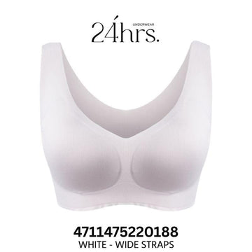 24HRS Bralettes White - Wide 24HRS Cooling Series Bra Thin & Wide Straps Cooling Memory Free Size Bra 24HRS Cooling Series Bra Thin & Wide Straps Cooling Memory Free Size B