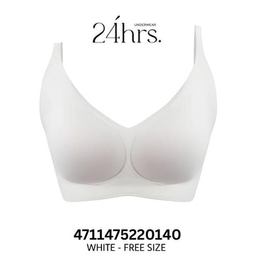 24HRS Bralettes White - Free 24HRS V-Neck Series Bra FREE & PLUS+ Size Push Up Effect Seamless Bra 24HRS V-Neck Series Bra FREE & PLUS+ Size Push Up Effect Seamless Bra