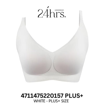 24HRS Bralettes White - PLUS+ 24HRS V-Neck Series Bra FREE & PLUS+ Size Push Up Effect Seamless Bra 24HRS V-Neck Series Bra FREE & PLUS+ Size Push Up Effect Seamless Bra
