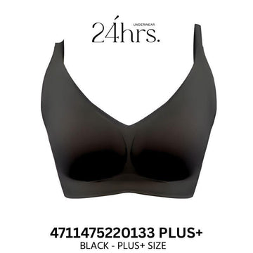 24HRS Bralettes Black - PLUS+ 24HRS V-Neck Series Bra FREE & PLUS+ Size Push Up Effect Seamless Bra 24HRS V-Neck Series Bra FREE & PLUS+ Size Push Up Effect Seamless Bra