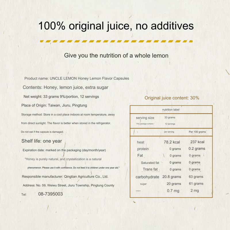 Uncle Lemon Honey Lemon Bricks 100% Pure whole pressed (12pcs per box)