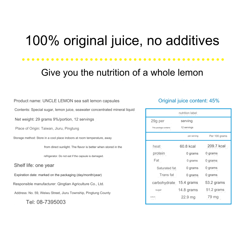 Uncle Lemon Sea Salt Lemon Bricks 100% Pure whole pressed (12pcs per box)
