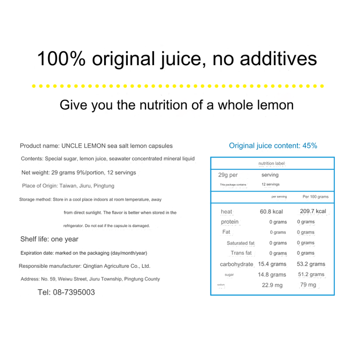 Uncle Lemon Sea Salt Lemon Bricks 100% Pure whole pressed (12pcs per box)