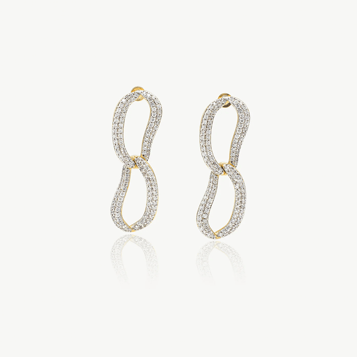 CLASSICHARMS Jewellery CLASSICHARMS (VANCOUVER) - Infinity Gold Pav¨¦ Diamond Ovate Loop Hoop Earrings CLASSICHARMS (VANCOUVER) - Infinity Gold Pav¨¦ Diamond Ovate Loop Hoop Earrings
