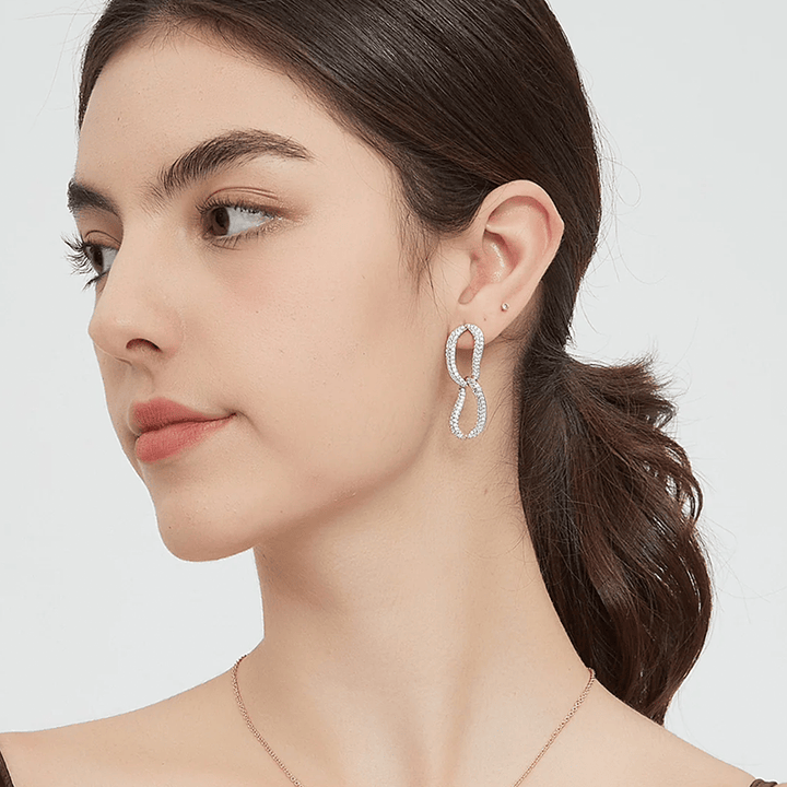 CLASSICHARMS Jewellery CLASSICHARMS (VANCOUVER) - Infinity Gold Pav¨¦ Diamond Ovate Loop Hoop Earrings CLASSICHARMS (VANCOUVER) - Infinity Gold Pav¨¦ Diamond Ovate Loop Hoop Earrings