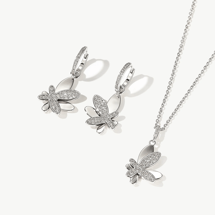 CLASSICHARMS Jewellery CLASSICHARMS (VANCOUVER) - Silver Pav¨¦ Diamond Butterfly Pendant Necklace CLASSICHARMS (VANCOUVER) - Silver Pav¨¦ Diamond Butterfly Pendant Necklace