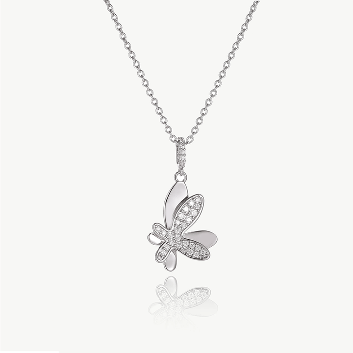 CLASSICHARMS Jewellery CLASSICHARMS (VANCOUVER) - Silver Pav¨¦ Diamond Butterfly Pendant Necklace CLASSICHARMS (VANCOUVER) - Silver Pav¨¦ Diamond Butterfly Pendant Necklace