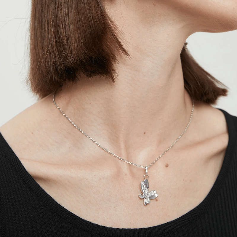 CLASSICHARMS Jewellery CLASSICHARMS (VANCOUVER) - Silver Pav¨¦ Diamond Butterfly Pendant Necklace CLASSICHARMS (VANCOUVER) - Silver Pav¨¦ Diamond Butterfly Pendant Necklace