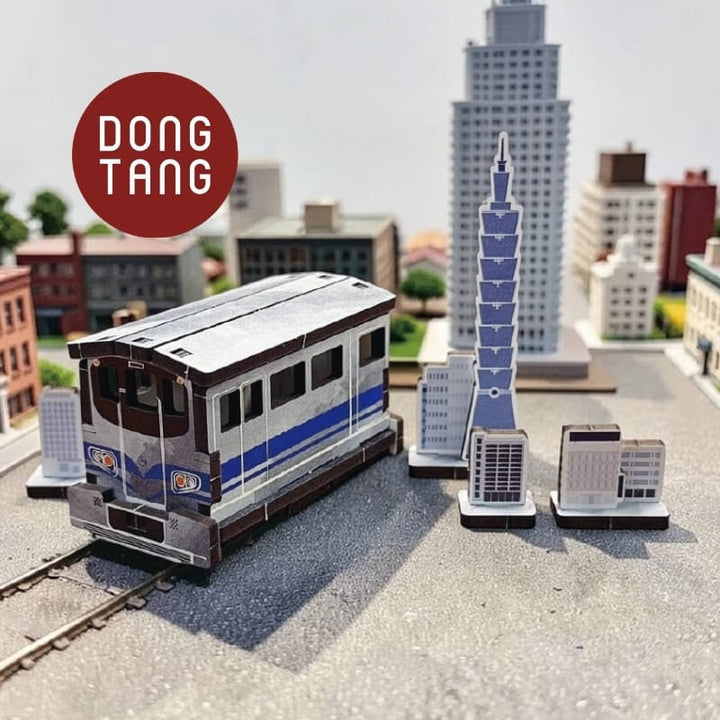 Dong Tang woodcraft Wooden Craft Mini Train Cityscape Series Wooden Craft Mini Train Cityscape Series