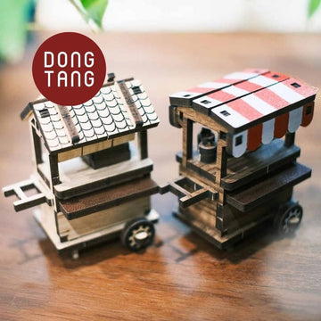 Dong Tang woodcraft Wooden Craft Mini Vintage Food Push Cart Wooden Craft Mini Vintage Food Push Cart