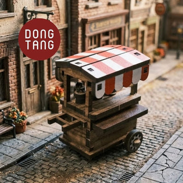 Dong Tang woodcraft Wooden Craft Mini Vintage Food Push Cart Wooden Craft Mini Vintage Food Push Cart