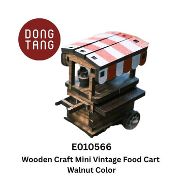 Dong Tang woodcraft Food Cart Walnut Wooden Craft Mini Vintage Food Push Cart Wooden Craft Mini Vintage Food Push Cart