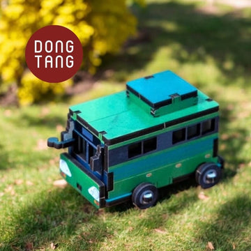 Dong Tang woodcraft Wooden Craft Mini Vintage Taiwan Vehicles Bus Truck Taxi Wooden Craft Mini Vintage Taiwan Vehicles Bus Truck Taxi