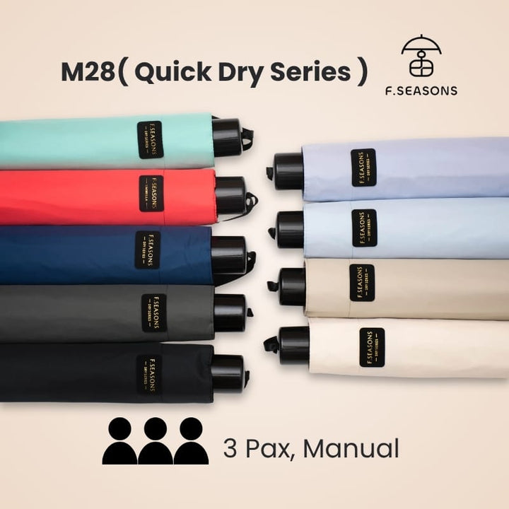 F.Season Umbrellas F.Seasons [M28] Quick Dry Manual 27" Lightweight 3 Person Umbrella F.Seasons [M28] Quick Dry Manual 27" Lightweight 3 Person Umbrella