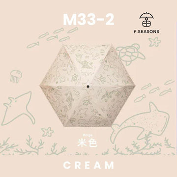 F.Season Umbrellas Cream F.SEASONS [M33-2] Cooling Manual 21" Underwater World Series Lightweight Umbrella - Direct From Taiwan F.SEASONS [M33-2] Cooling Manual 21" Underwater World Series Lightweig