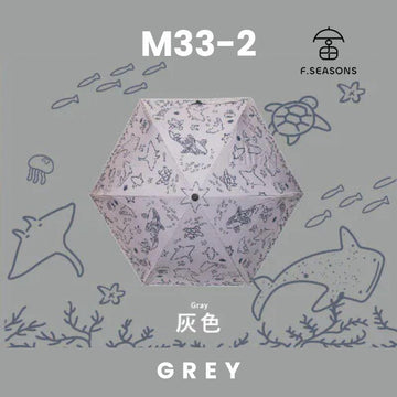 F.Season Umbrellas Grey F.SEASONS [M33-2] Cooling Manual 21" Underwater World Series Lightweight Umbrella - Direct From Taiwan F.SEASONS [M33-2] Cooling Manual 21" Underwater World Series Lightweig