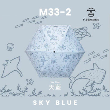F.Season Umbrellas Sky Blue F.SEASONS [M33-2] Cooling Manual 21" Underwater World Series Lightweight Umbrella - Direct From Taiwan F.SEASONS [M33-2] Cooling Manual 21" Underwater World Series Lightweig