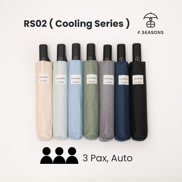 F.Season Umbrellas F.Seasons [RS02] Cooling Auto 27" (470g) Lightweight 3 Person Umbrella F.Seasons [RS02] Cooling Auto 27" (470g) Lightweight 3 Person Umbrella