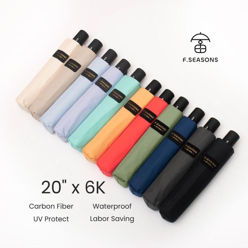 F.Season Umbrellas [IF34] F.Seasons Ultra Dry Carbon Fiber Auto Fold Umbrella - Ultra-Light, Water-Repellent, Effort-Saving | 20*6K (185g) [IF34] F.Seasons Ultra Dry Carbon Fiber Auto Fold Umbrella - Ultra-Lig