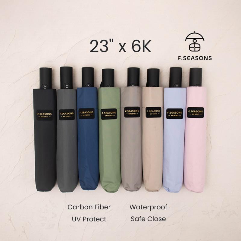 F.Season Umbrellas [IF41] F.Seasons WIDE Ultra Dry Carbon Fiber Safe Auto Fold Umbrella (Super Lightweight) | 23*6K (225g) [IF41] F.Seasons WIDE Ultra Dry Carbon Fiber Safe Auto Fold Umbrella (