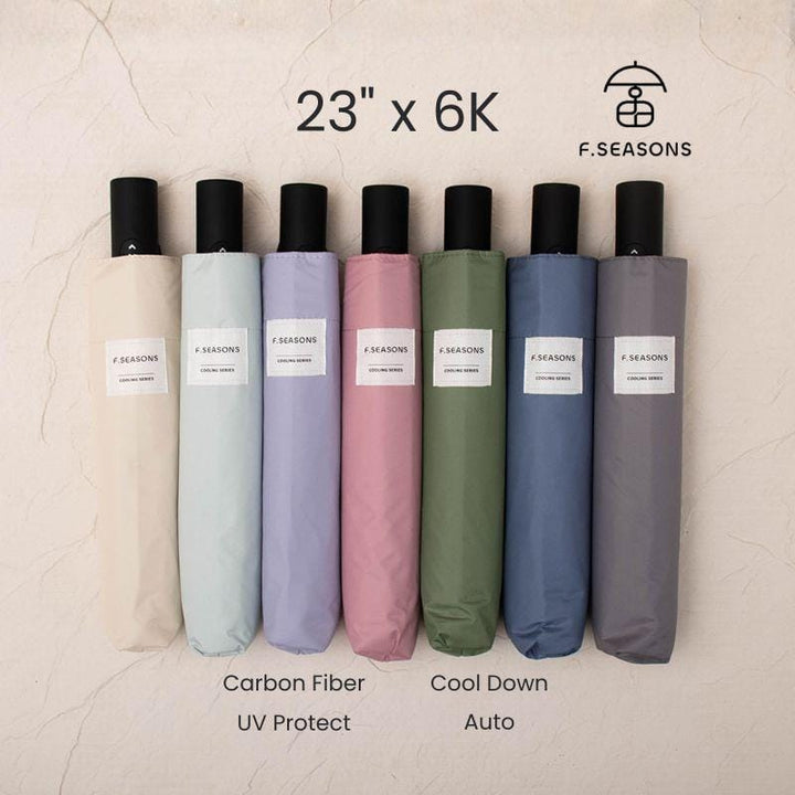 F.Season Umbrellas [IF43] F.Seasons WIDE Cooling Carbon Fiber Safe Auto Fold Umbrella (Super Lightweight) | 23*6K (245g) [IF43] F.Seasons WIDE Cooling Carbon Fiber Safe Auto Fold Umbrella (Su