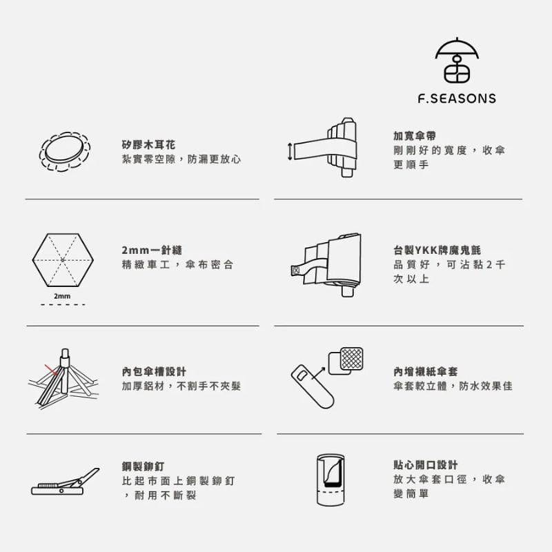 F.Season Umbrellas [M56] F.Seasons Prosperity Carbon-Fiber Cooling Foldable Umbrella | 21-6K (158g) [M56] F.Seasons Prosperity Carbon-Fiber Cooling Foldable Umbrella | 21