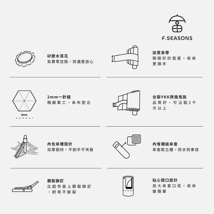 F.Season Umbrellas [M56] F.Seasons Prosperity Carbon-Fiber Cooling Foldable Umbrella | 21-6K (158g) [M56] F.Seasons Prosperity Carbon-Fiber Cooling Foldable Umbrella | 21