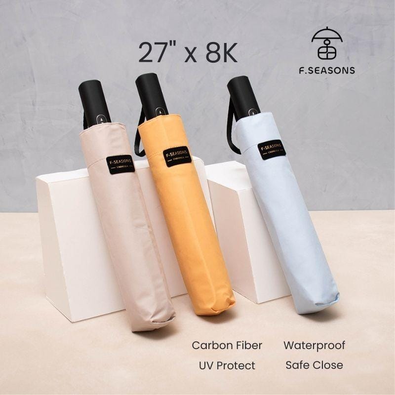 F.Season Umbrellas Black RS01 Big Wide Quick Dry Auto Umbrella | 27 - 8K RS01 Big Wide Quick Dry Auto Umbrella | 27 - 8K