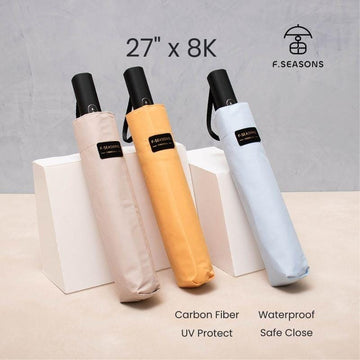 F.Season Umbrellas Black RS01 Big Wide Quick Dry Auto Umbrella | 27 - 8K RS01 Big Wide Quick Dry Auto Umbrella | 27 - 8K