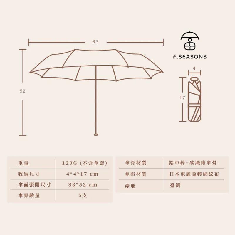 F.Season Umbrellas [TA08] F.Seasons Popular Tear-Resistant Mini Carbon Fiber Fold Umbrella (Perfect Travel Companion)| 19*5K (120g) [TA08] F.Seasons Popular Tear-Resistant Mini Carbon Fiber Fold Umbrell
