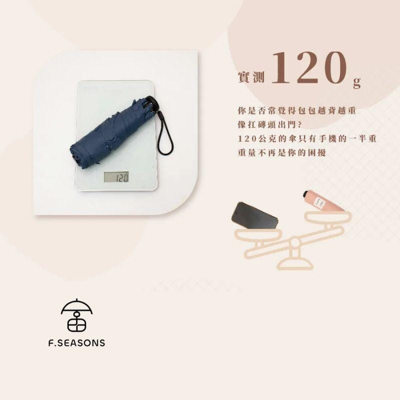 F.Season Umbrellas [TA08] F.Seasons Popular Tear-Resistant Mini Carbon Fiber Fold Umbrella (Perfect Travel Companion)| 19*5K (120g) [TA08] F.Seasons Popular Tear-Resistant Mini Carbon Fiber Fold Umbrell