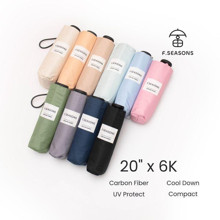 F.Season Umbrellas [TA10] F.Seasons Top-Selling! Mini Carbon-Fiber Cooling Foldable Umbrella | 19*5K (150g) [TA10] F.Seasons Top-Selling! Mini Carbon-Fiber Cooling Foldable Umbre