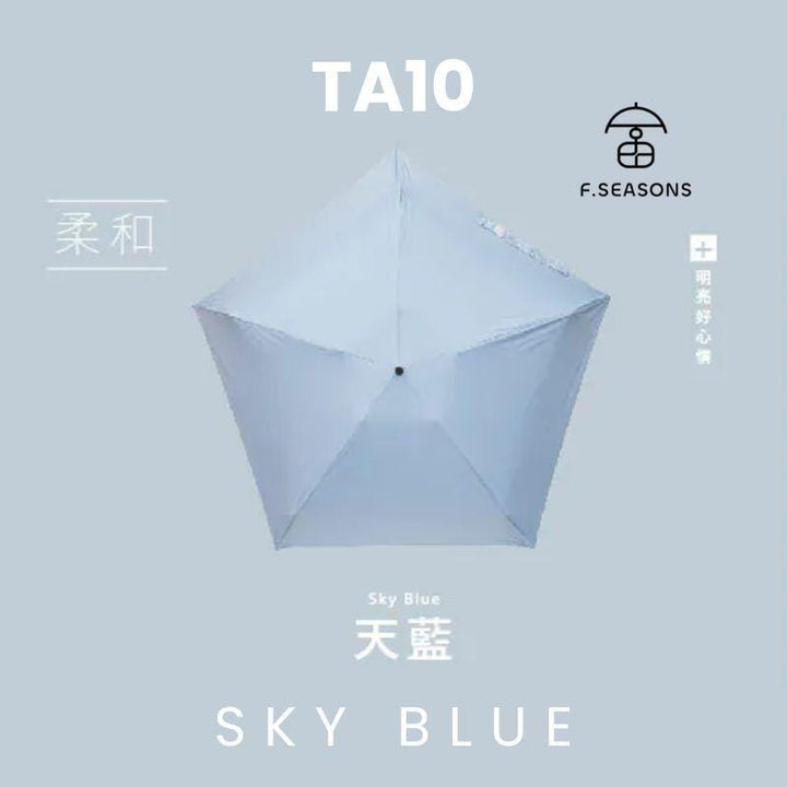 F.Season Umbrellas Sky Blue [TA10] F.Seasons Top-Selling! Mini Carbon-Fiber Cooling Foldable Umbrella | 19*5K (150g) [TA10] F.Seasons Top-Selling! Mini Carbon-Fiber Cooling Foldable Umbre