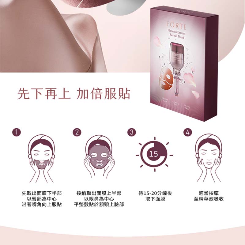 Forte Face Mask & Packs FORTE Placenta Extract Revital Mask 25g 5 Sheets FORTE Placenta Extract Revital Mask 25g 5 Sheets