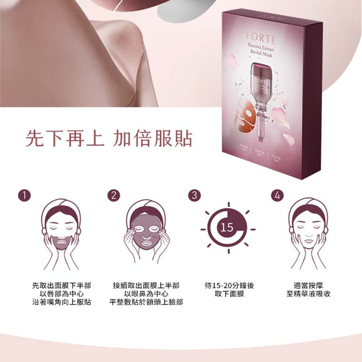 Forte Face Mask & Packs FORTE Placenta Extract Revital Mask 25g 5 Sheets FORTE Placenta Extract Revital Mask 25g 5 Sheets