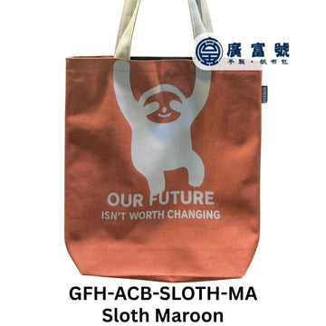 Guang Fu Hao reusable bag Sloth Maroon Guang Fu Hao Animal Canvas Bag (Handmade) Guang Fu Hao Animal Canvas Bag (Handmade)