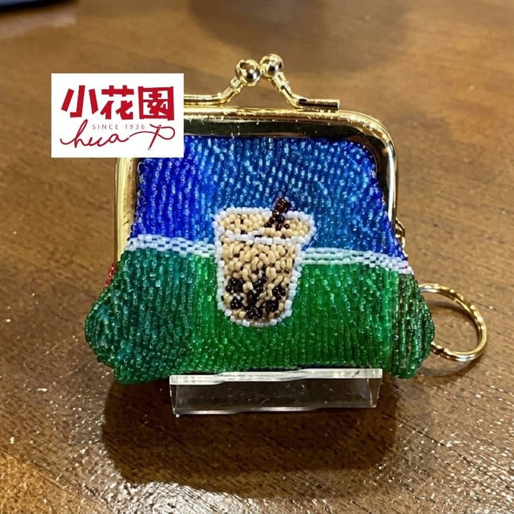HUA Shoe Coin Holders & Purses Bubble Tea Little Garden Taiwan Embroidered Coin Purse Little Garden Taiwan Embroidered Coin Purse