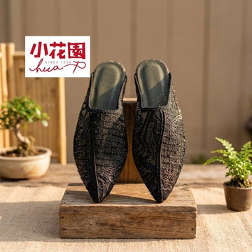 HUA Shoe Shoe Black / S Little Garden Taiwan Embroidered Outdoor Slippers Little Garden Taiwan Embroidered Outdoor Slippers