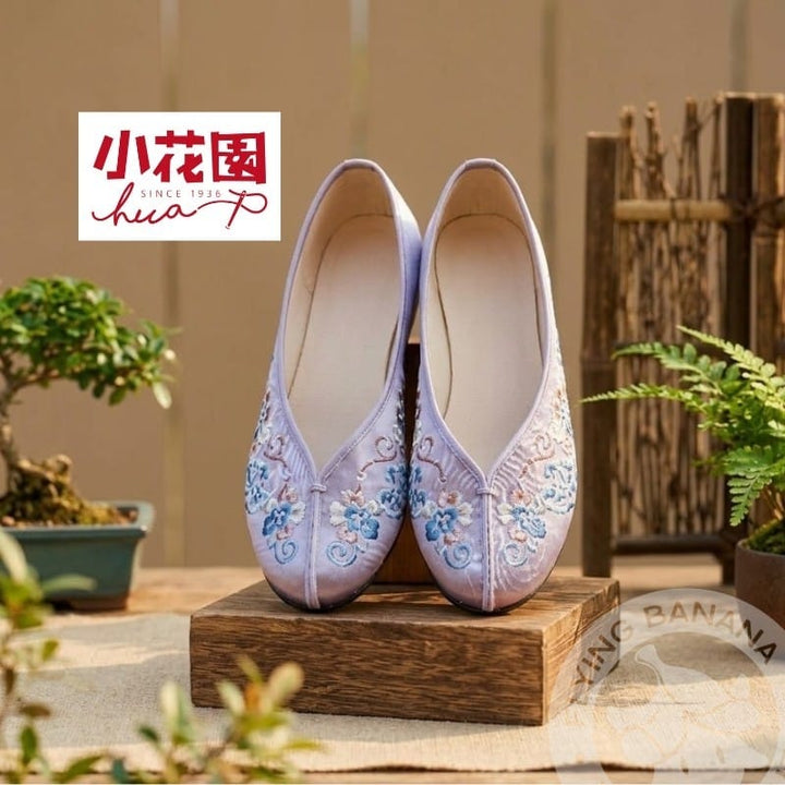 HUA Shoe Shoe Little Garden Taiwan Purple Embroidered Gassho Shoes Little Garden Taiwan Purple Embroidered Gassho Shoes