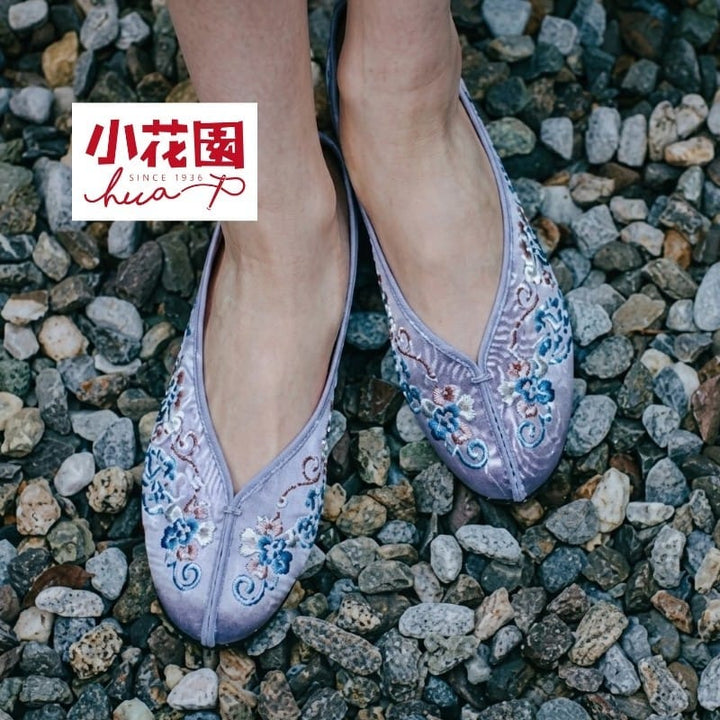 HUA Shoe Shoe Little Garden Taiwan Purple Embroidered Gassho Shoes Little Garden Taiwan Purple Embroidered Gassho Shoes