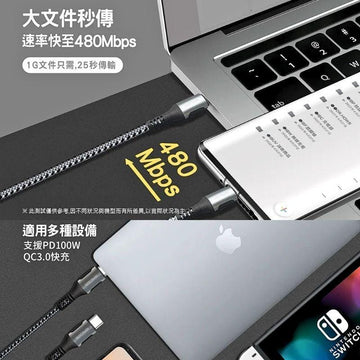 iBridge Cables, Chargers & Adapters iBridge PD 100W 5A Type-C to Type-C Fast Charge & Data Cable iBridge PD 100W 5A Type-C to Type-C Fast Charge & Data Cable
