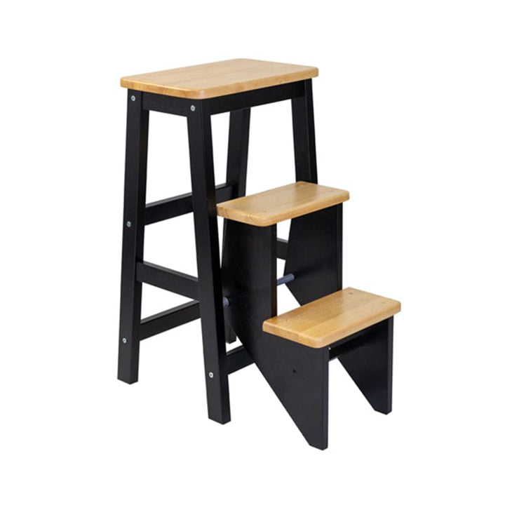 Lumife Step Ladder Black / Natural Step Chair Step Chair