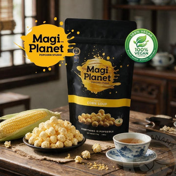 Magi Planet Popcorn MagiPlanet Corn Soup Flavor Handmade Popcorn Vegan Snack (100% Vegan) (110g) MagiPlanet Corn Soup Flavor Handmade Popcorn Vegan Snack (100% Vegan) 