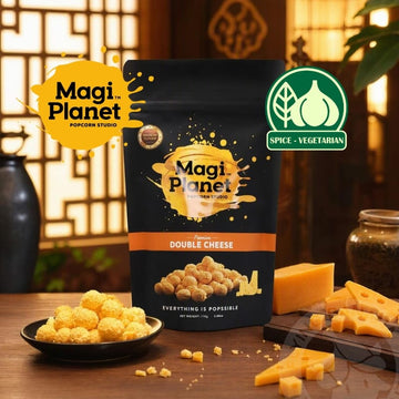 Magi Planet Popcorn MagiPlanet Double Cheese Popcorn New Zealand Anchor Cheese Powder Snack (Spice-Vegetarian) (110g) MagiPlanet Double Cheese Popcorn New Zealand Anchor Cheese Powder Snac